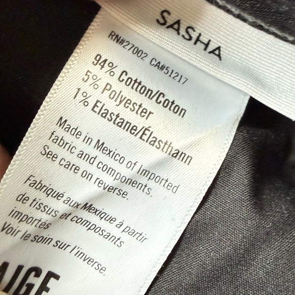 PAIGE Sasha Wide Leg Cuff Jeans Twilight Black Casual Boho Preppy Women’s 28 - Picture 12 of 13